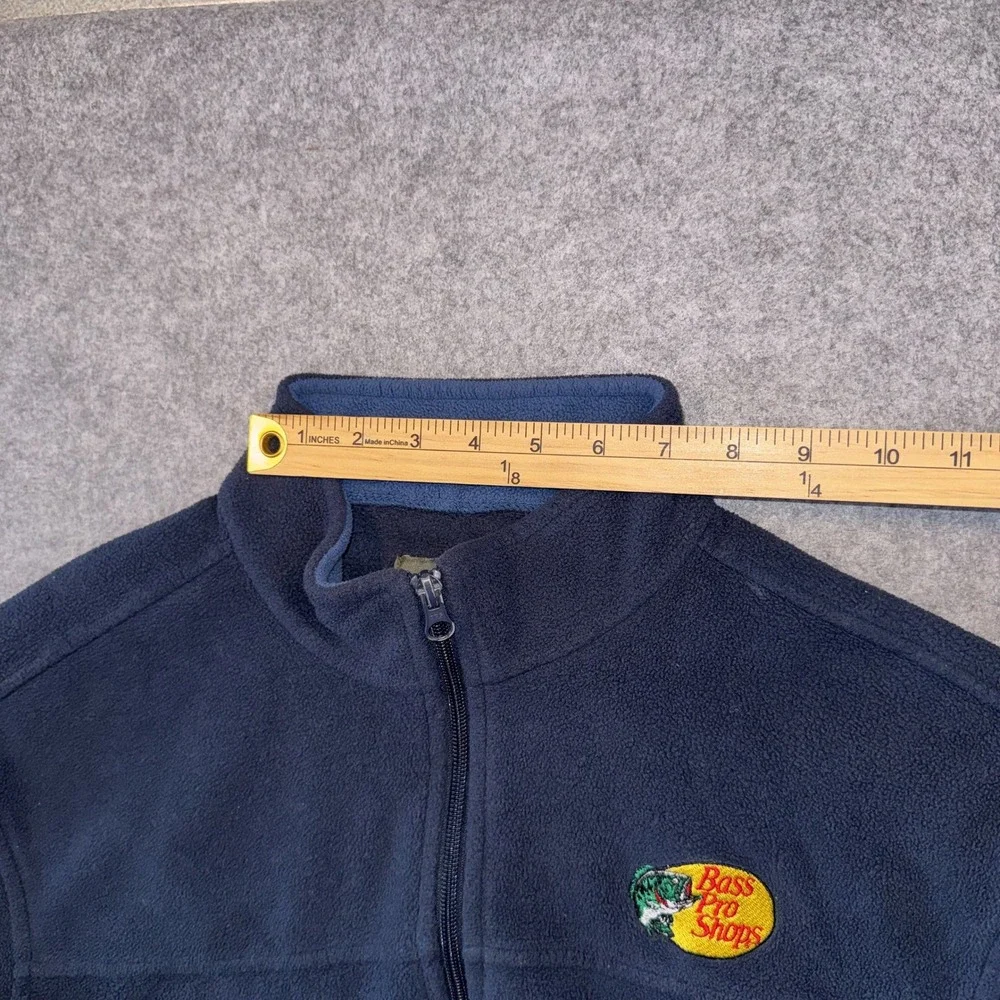 Bass Pro Shops Full-Zip Fleece Jacket Medium Blue Two-Tone Polyester